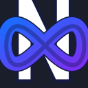 InfiniteNotes icon: violet-to-blue lemniscate over a white N on a dark plate