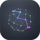 TraceMesh icon: connected node graph on a dark rounded plate